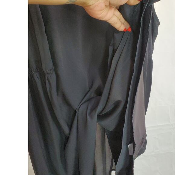 Old Navy Black Sheer Overlay Sleeveless V-Neck Dress With Slip XL - Picture 5 of 8